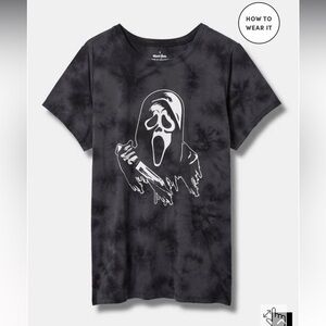 torrid Black Tie-Dye 'Scream' Graphic Tee-  NWOT
